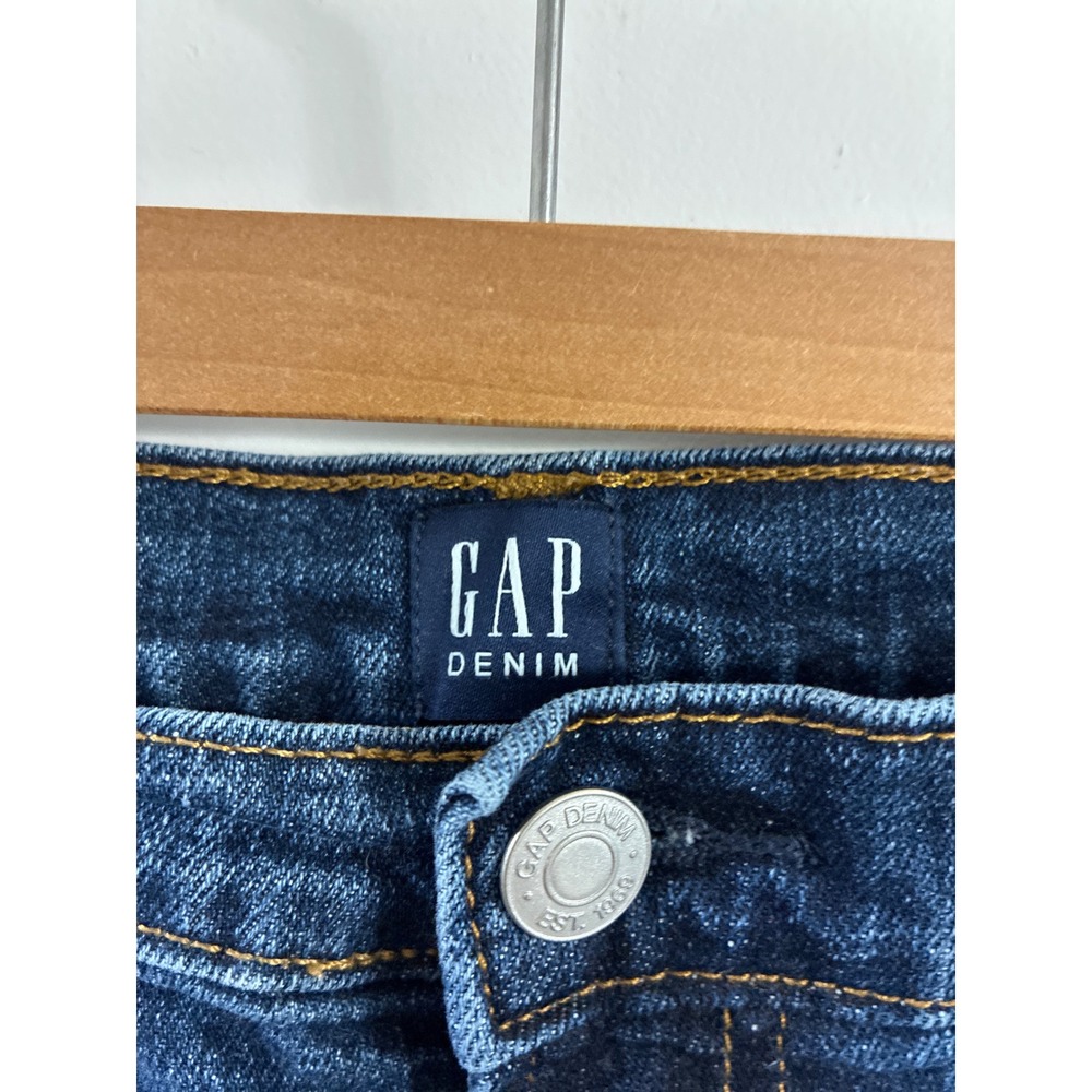 Gap Denim Womens 29 5 Inch Short Dark Wash Raw Hem Stretch Jean Shorts 0110 - Picture 2 of 7